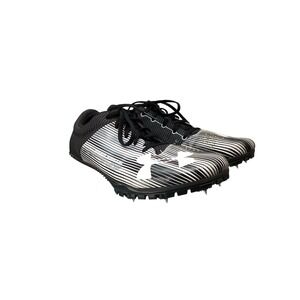 Under Armour Kick Sprint‎ w/ Spikes Men's 10 Track Racing Cleats Black White